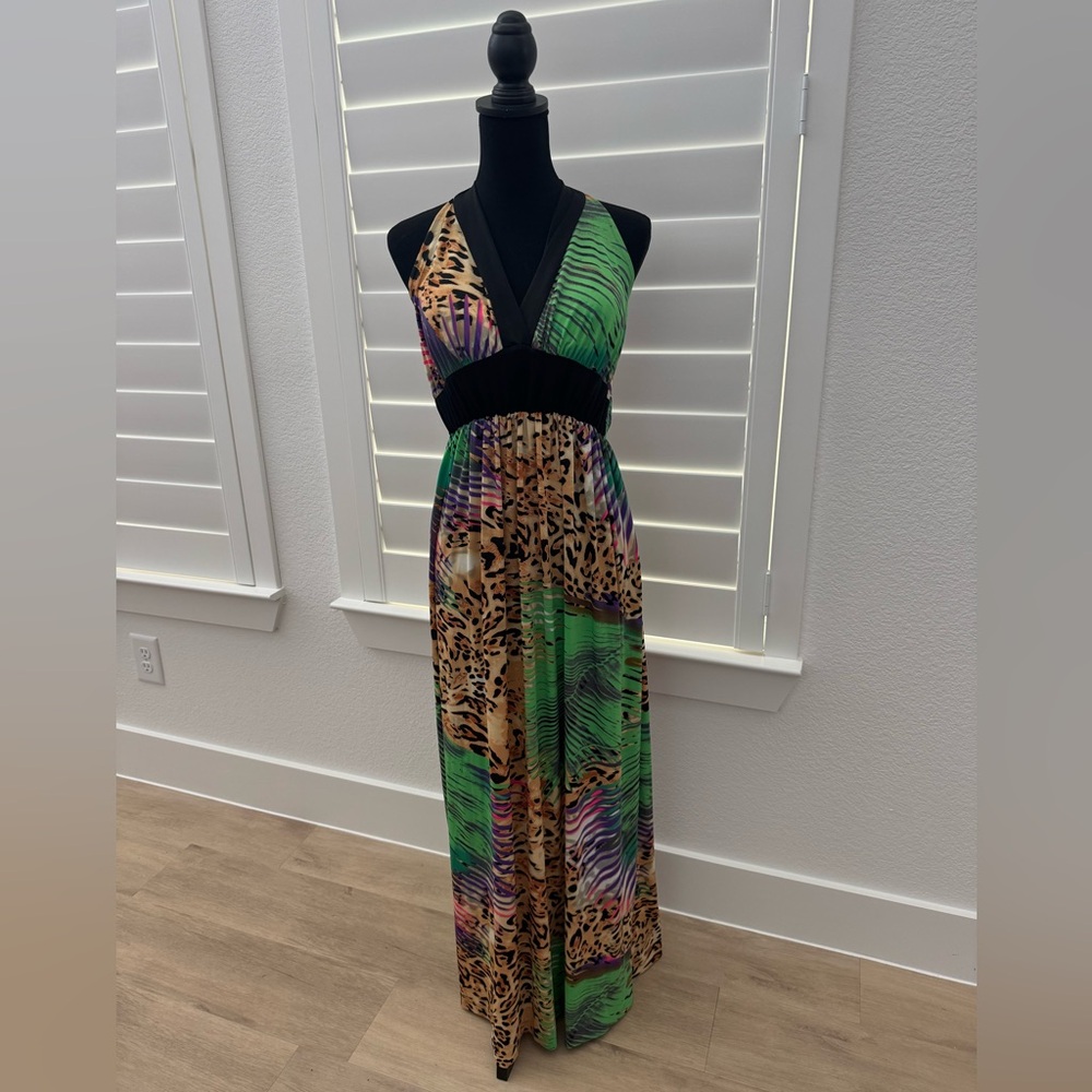 Adore Multicolor Animal Print Maxi Dress